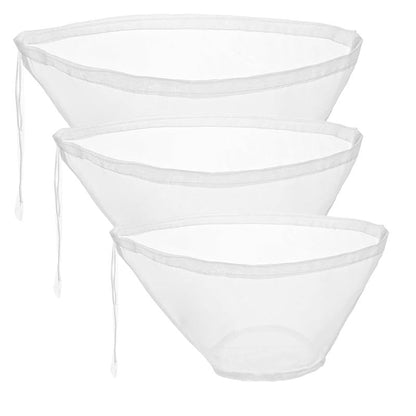 3PCS Bowl-Shaped Nylon Nut Milk Bag, Reusable Strainer Bags for Cheese Cloths Almond Milk, Tea, Juice, Yogurt, Cheesecloth Alternative, Fine Mesh Food Filter-YY1