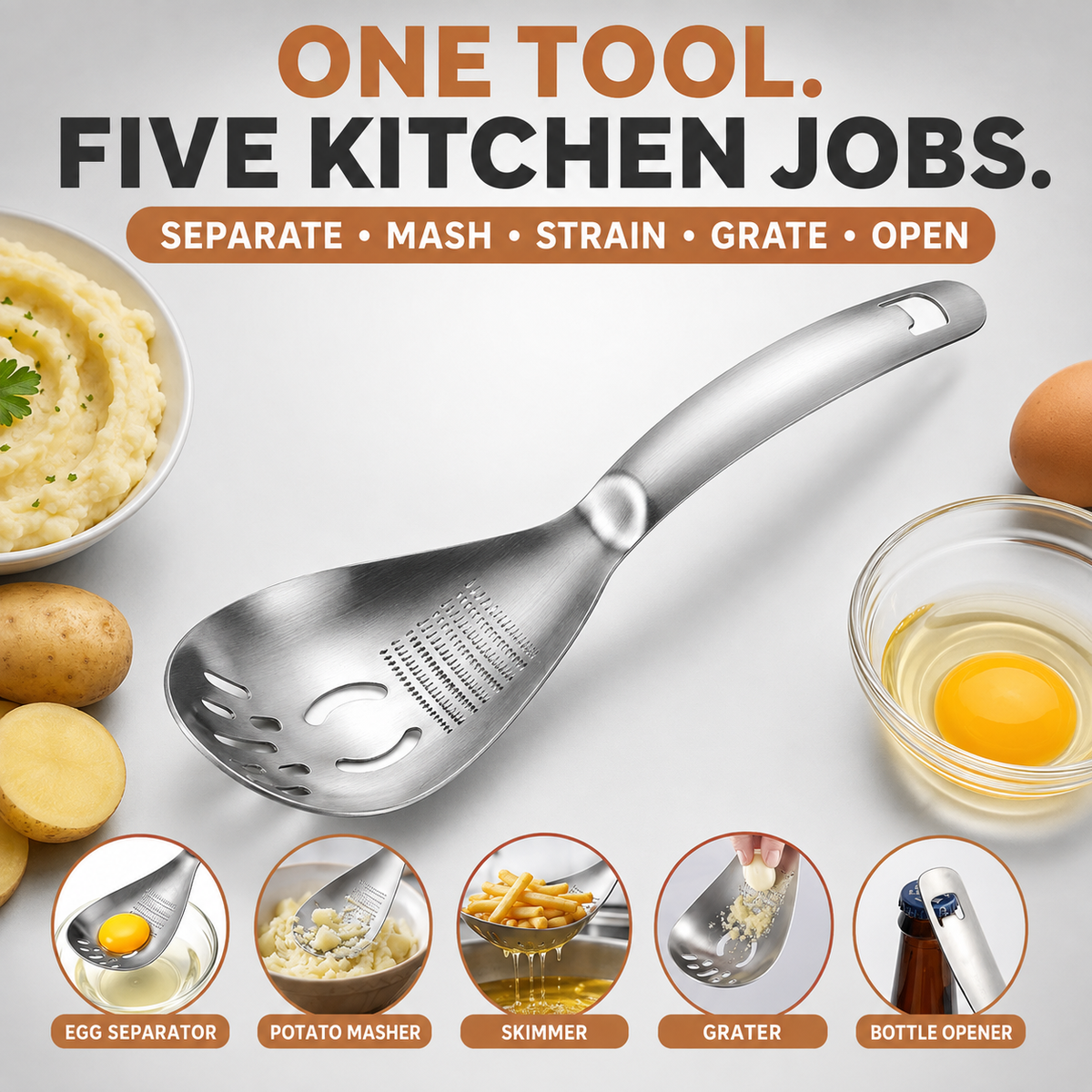 2-in-1 Magnetic Garlic Peeler & Ginger Scraper | Odor-Free Kitchen Tweezers & Root Prep Tool