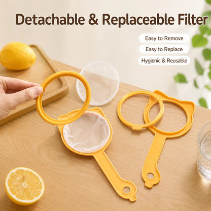 Fine mesh strainer with versatile functions. Perfect for straining coffee, tea and sifting flour. It is an ideal kitchen tool for cooking and food preparation.