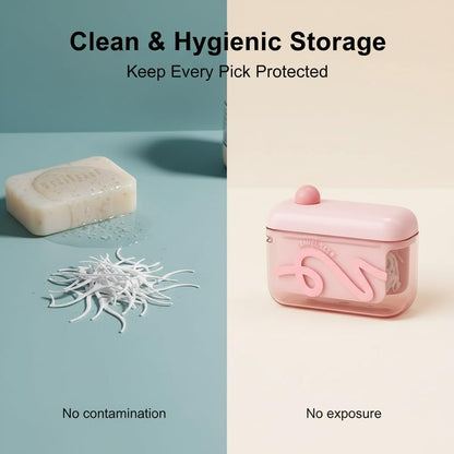 ✨Travel-sized storage case - features an automatic pop-up dispenser, portable and refillable, perfect for oral care at home, in restaurants, and while traveling.