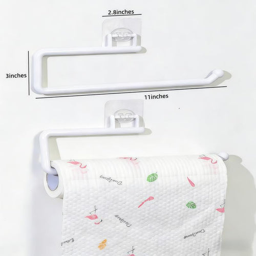 Self-Adhesive Paper Towel Holder Under Cabinet – No Drill Adhesive Paper Towel Rack for Kitchen & Bathroom – 11 Inch Wall Mount Roll Holder for Standard Rolls