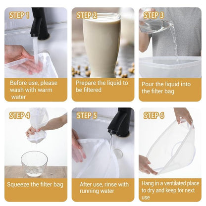 3PCS Bowl-Shaped Nylon Nut Milk Bag, Reusable Strainer Bags for Cheese Cloths Almond Milk, Tea, Juice, Yogurt, Cheesecloth Alternative, Fine Mesh Food Filter-YY1