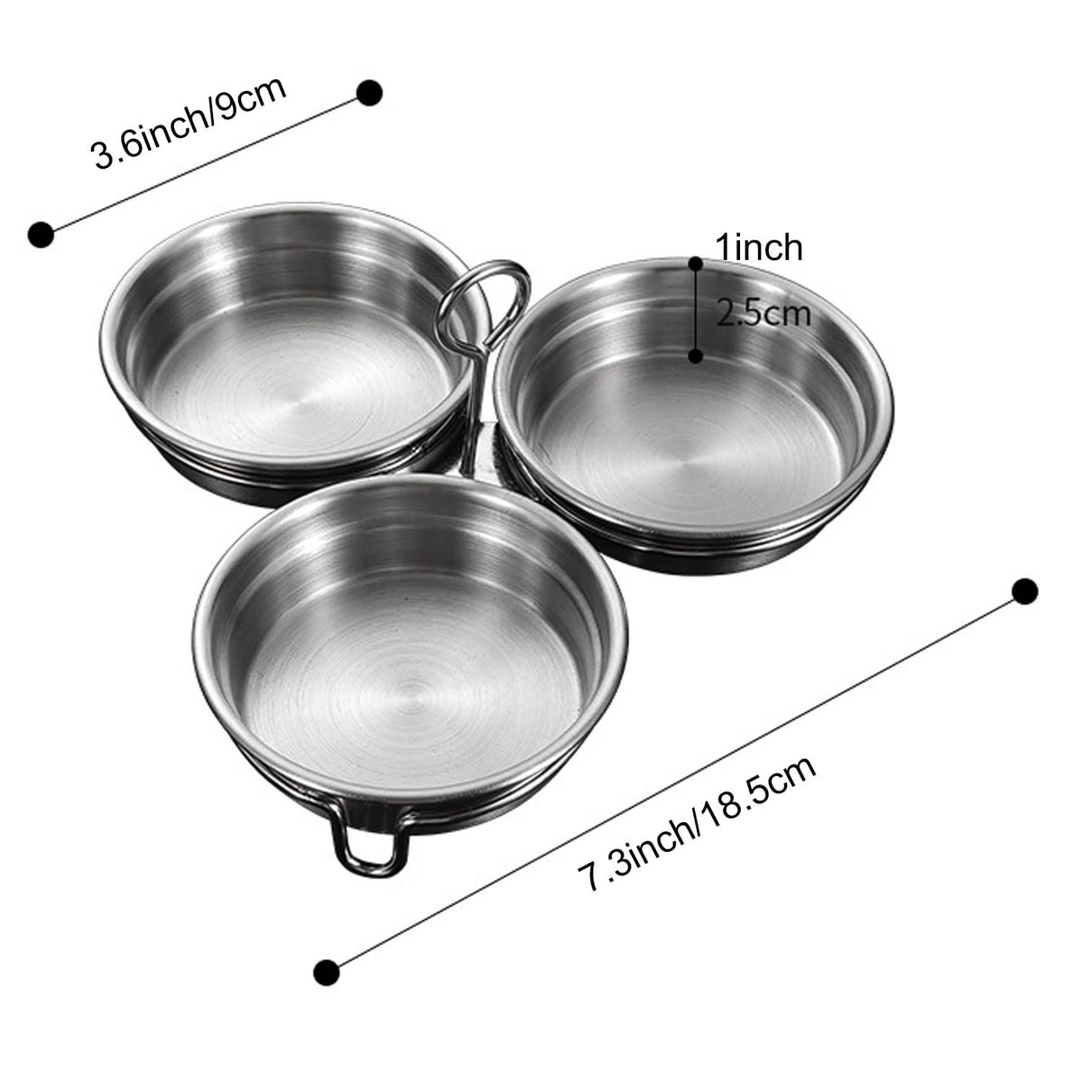 1 Count Stainless Steel Egg Poacher, 3 Cavity Steaming Egg Mold with Handle for Home Kitchen Steamed Egg and Dessert Making