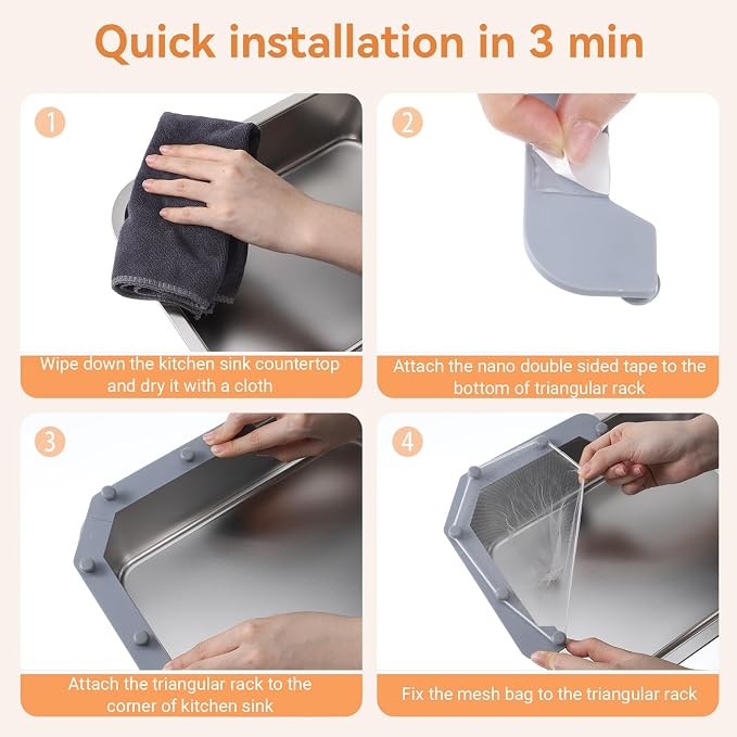 Triangular Sink Strainer | Anti-Clog Magic Mesh