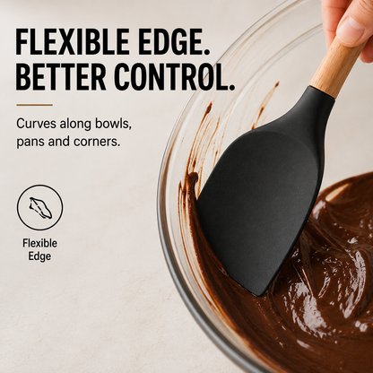 Heat-Resistant Silicone Spoon Spatula – Scratch-Friendly Multi-Purpose Kitchen Utensil