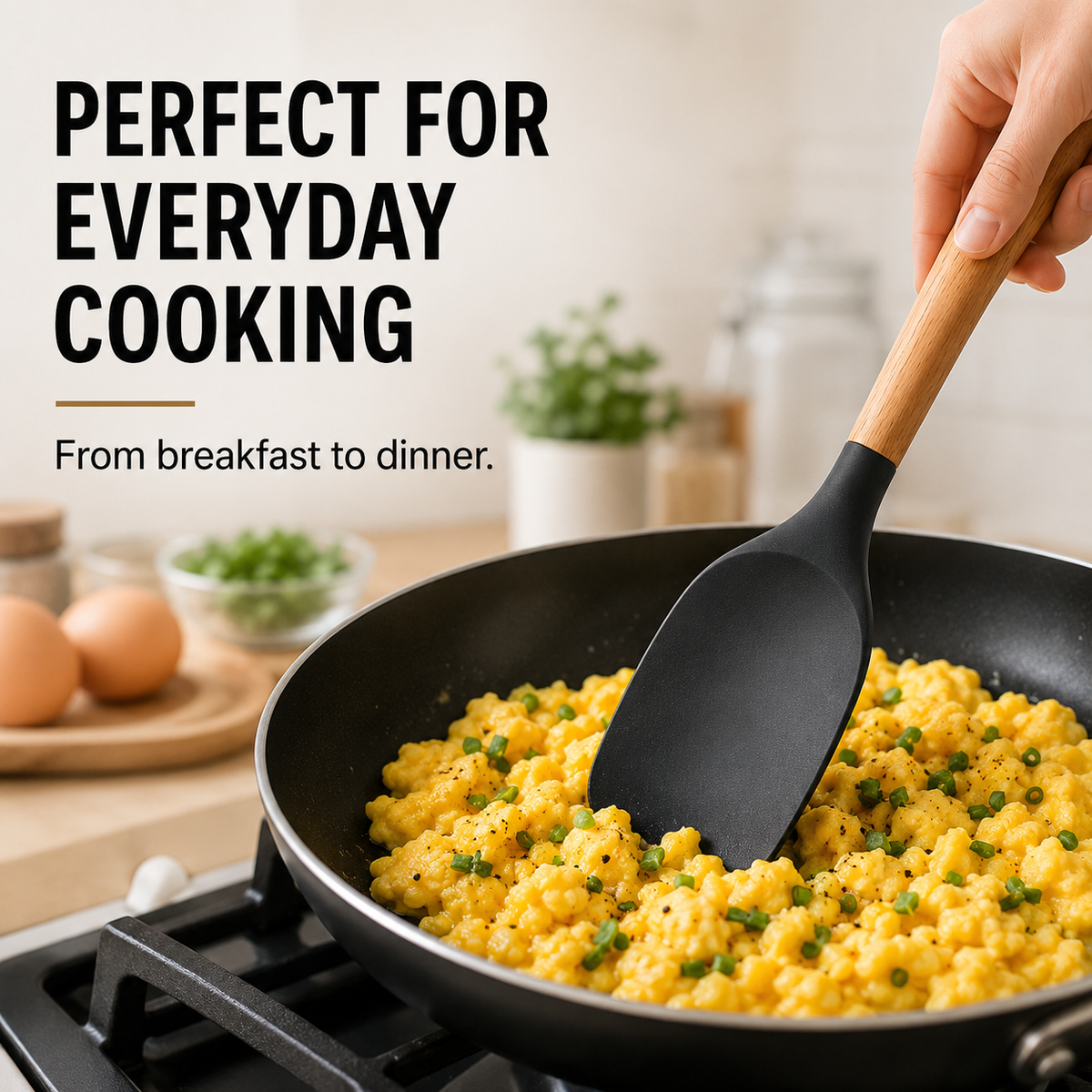 Heat-Resistant Silicone Spoon Spatula – Scratch-Friendly Multi-Purpose Kitchen Utensil