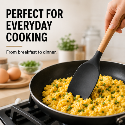 Heat-Resistant Silicone Spoon Spatula – Scratch-Friendly Multi-Purpose Kitchen Utensil