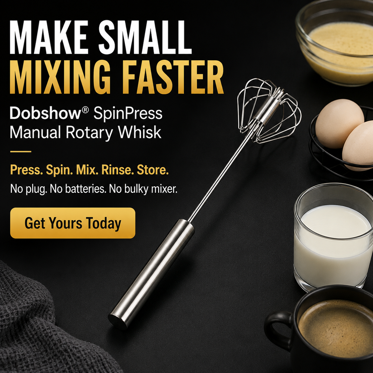SpinPress Rotary Whisk