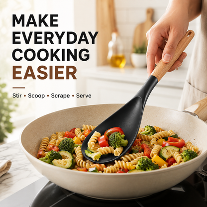 Heat-Resistant Silicone Spoon Spatula – Scratch-Friendly Multi-Purpose Kitchen Utensil