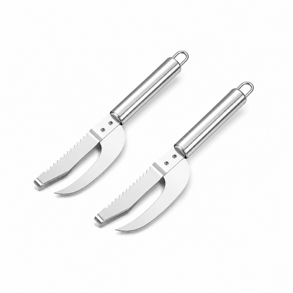Ultimate 3-in-1 Stainless Steel Fish Scaler Tool – Mess-Free Descaler, Belly Opener & Skin Scorer